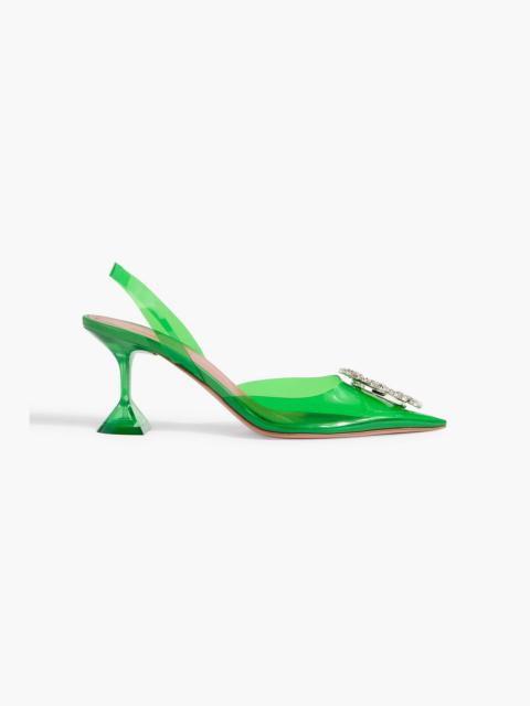 Amina Muaddi Begum crystal-embellished PVC slingback pumps
