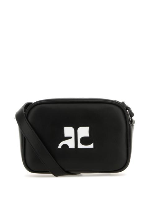 courrèges Black leather Réédition shoulder bag