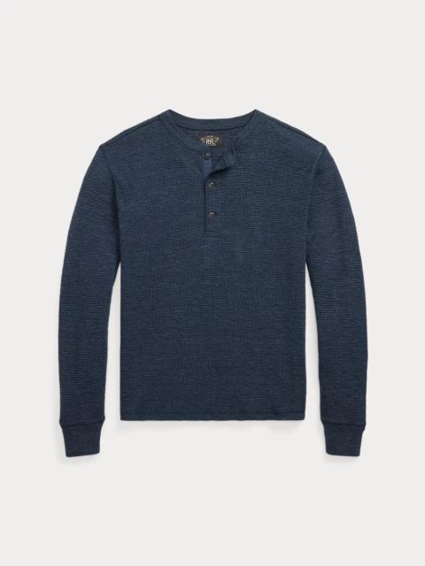 RRL by Ralph Lauren Garment-Dyed Waffle-Knit Henley Shirt