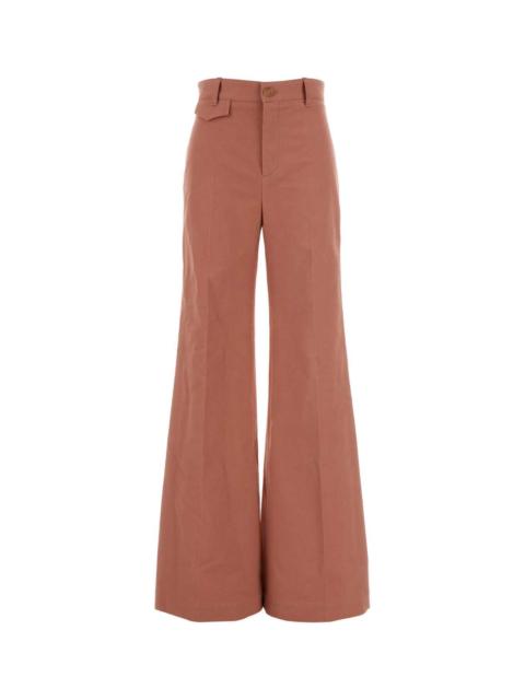 Chloé Chloe Women Dark Pink Cotton Flared Leg Pant