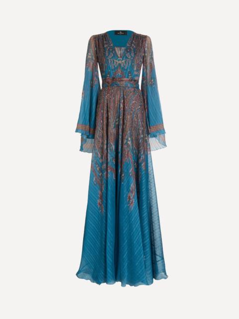 Etro Paisley Print Silk Maxi Dress