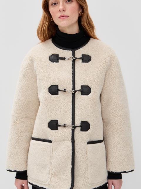 Dunst Collarless Buckled Shearling Jacket