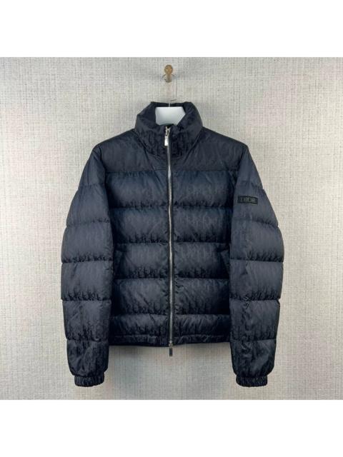 Dior DIOR Solid-Color Logo All-Over Print Long-Sleeve Zip-Up Stand-Collar Down Jacket