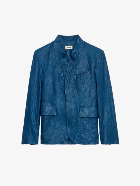 Zadig & Voltaire Verys Crinkled Leather Blazer