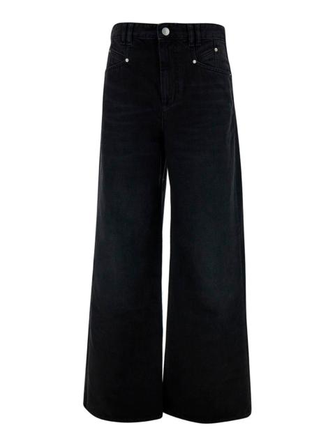 Isabel Marant Women 'Lemony' Black Five-Pocket Jeans With Logo Patch In Cotton Denim Woman
