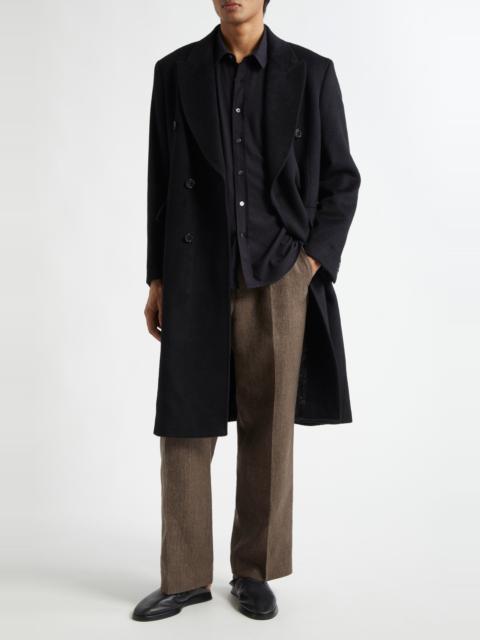 Our Legacy OUR LEGACY Whale Double Breasted Mohair Blend Coat in Black Hairy Wool at Nordstrom