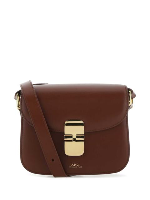 A.P.C. A.P.C. Women Brown Leather Grace Mini Crossbody Bag