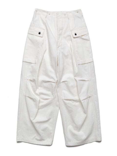 Kapital Herringbone JUMBO MONKEY Pants - White