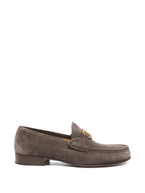 Valentino Valentino Garavani Men V Logo Plaque Suede Loafers