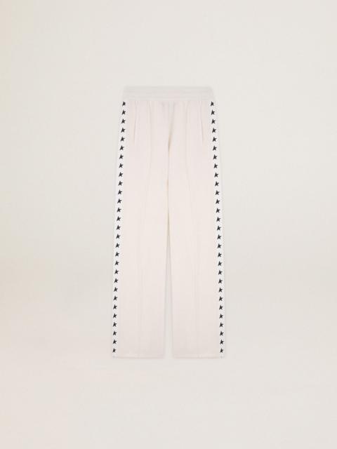 Golden Goose Women’s white joggers with stars on the sides