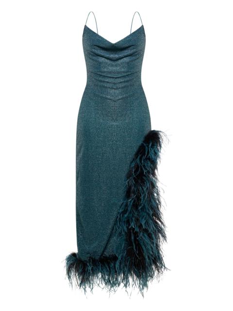 Oséree Oséree Lumière Plumage Cowl-neck Asymmetric Dress