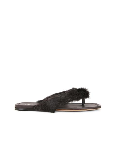 FERRAGAMO Loly Fur Sandal
