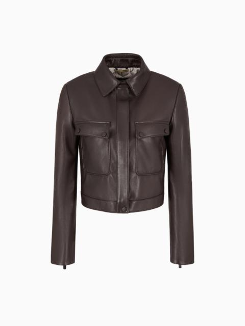 GIORGIO ARMANI SHORT NAPPA-LEATHER JACKET