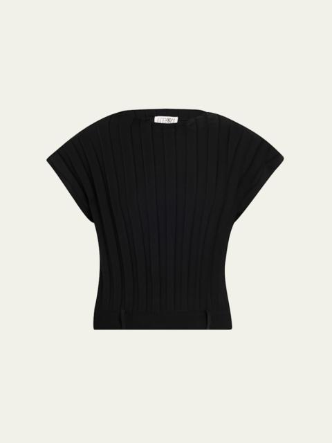 MM6 Maison Margiela High-Neck Wide Ribbed Top