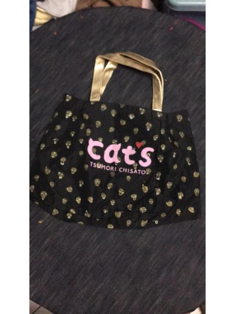 Other designers Tsumori Chisato “cat’s” Skull Print Tote Bag Black Gold Japanese Designer