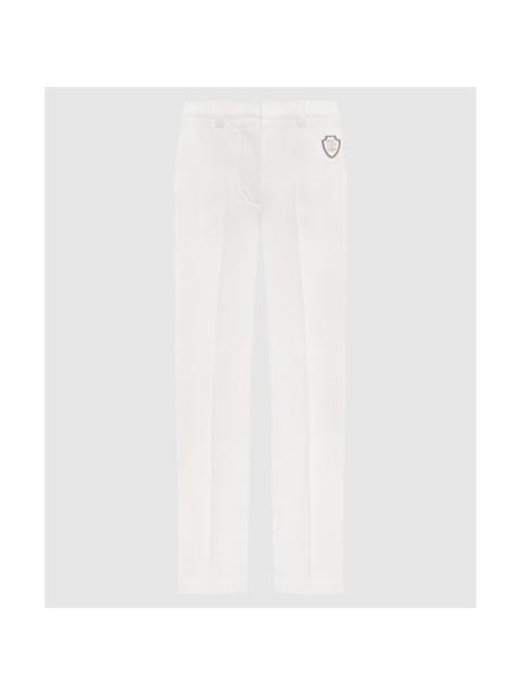 Brunello Cucinelli Brunello Cucinelli Wooff White Slim Trousers