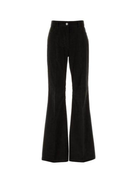 FERRAGAMO Salvatore Ferragamo Women Dark Brown Corduroy Flared Pant