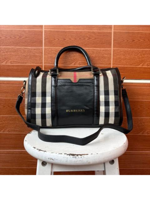 Burberry Burberry Vintage Haymarket Check Canvas & Leather Boston Bag