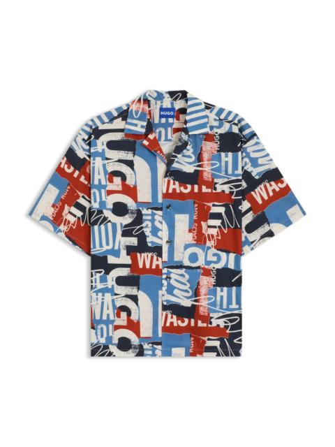 HUGO RELAXED-FIT SHORTS IN PRINTED COTTON POPLIN