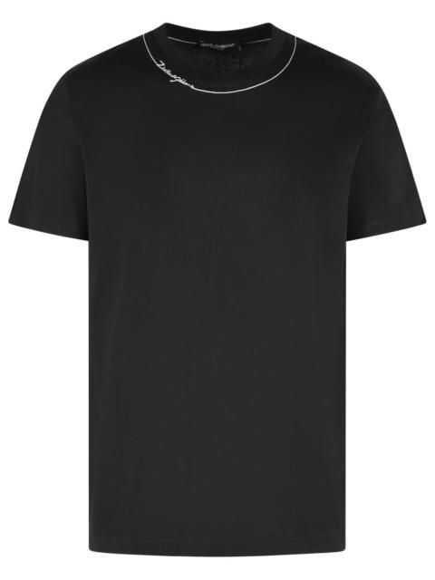 Dolce & Gabbana Dolce & Gabbana Black Cotton Polo Shirt Men