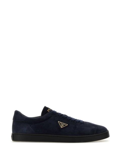 Prada Prada Men Dark Blue Suede Sneakers