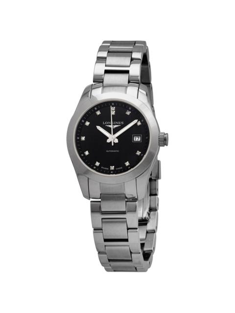 Pre-owned Longines Conquest Classic Diamond Black Dial Ladies Watch L2.285.4.58.6