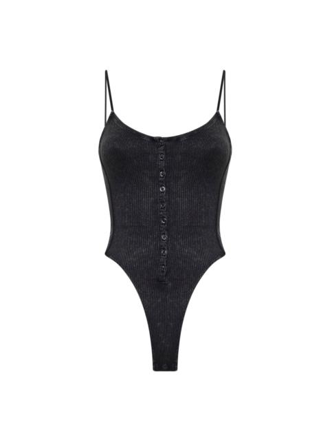 Diesel Diesel Women Dark Grey Marbled Ribbed Jersey T-Ley Bodysuit