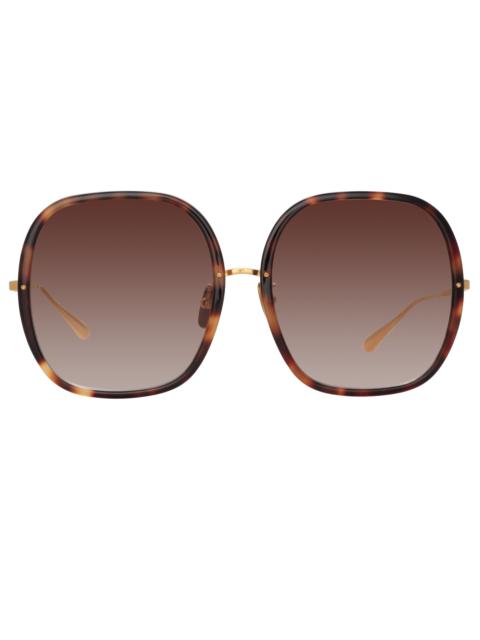 LINDA FARROW CELIA OVERSIZED SUNGLASSES IN TORTOISESHELL
