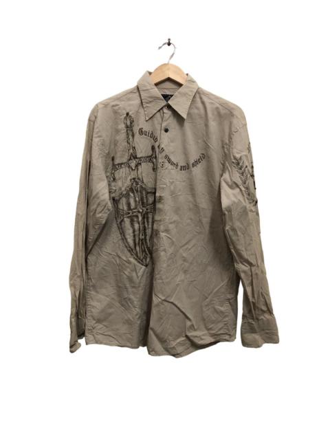 Other Designers ROAR button shirt ‘guard and shield’ x swarovski