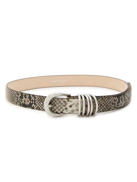 DÉHANCHE Dehanche Hollyhock Snake-effect Leather Belt
