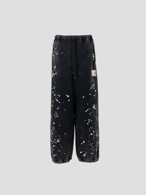 Maison MIHARAYASUHIRO EMBELLISHED BLEACHED SWEAT PANTS