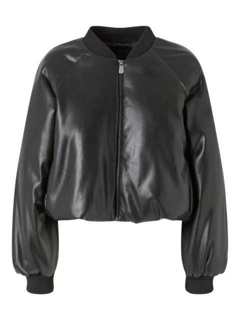 PINKO `Brodo` Faux Leather Bomber Jacket