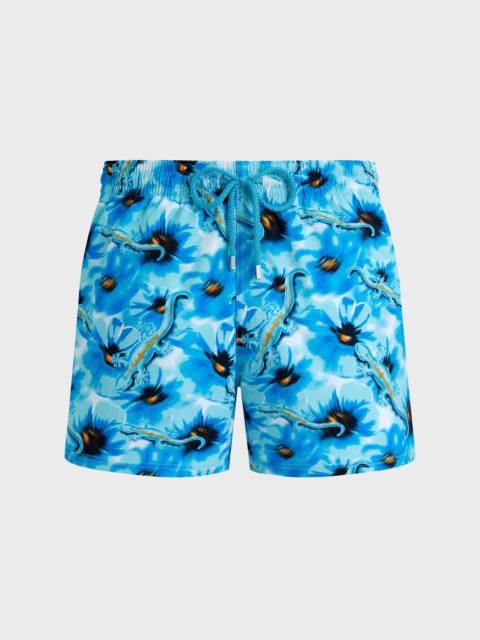 Vilebrequin MEN STRETCH SHORT SWIM SHORTS POPPIES AND GECKOS