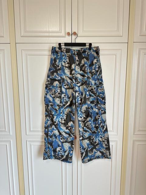 ERL ERL FW24 Blue Skull Distressed Cargo Pants