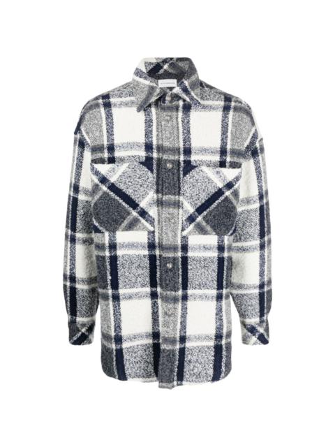 plaid check-print tweed shirt