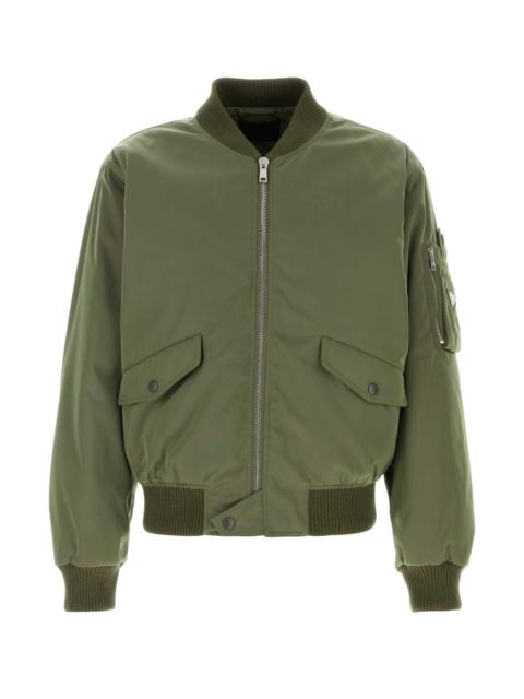 Prada Men Olive Green Nylon Bomber Jacket
