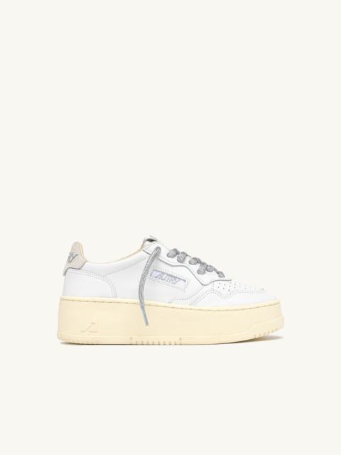 AUTRY MEDALIST PLATFORM SNEAKERS IN WHITE LEATHER