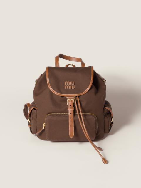 Miu Miu Canvas and leather backpack