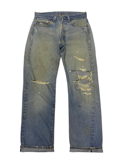 Other Designers Vintage - 🔥LEVIS 501 RINDEM SELVEDGE DISTRESSED DENIM JEANS