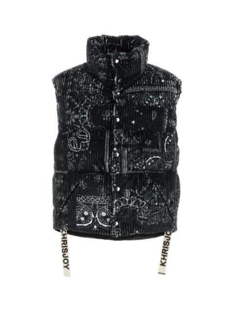 Khrisjoy Khrisjoy Men Printed Corduroy Oversize Sleeveless Down Jacket