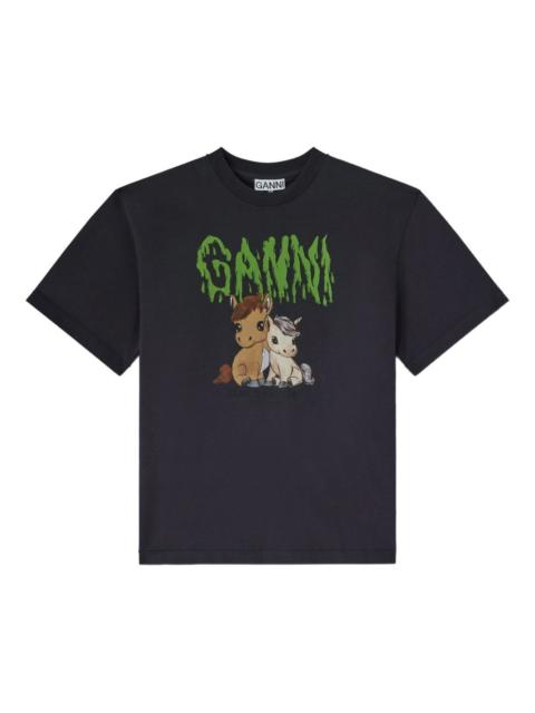 GANNI graphic-print T-shirt