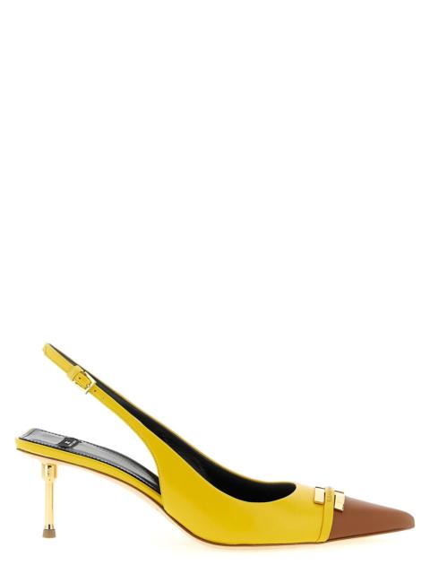 ELISABETTA FRANCHI Leather Slingback Pumps Yellow