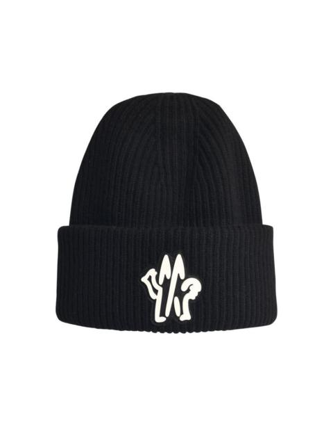 Moncler Black Virgin Wool Beanie