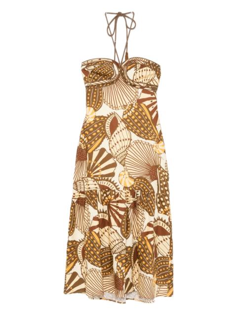 FARM RIO Shell Mix midi dress
