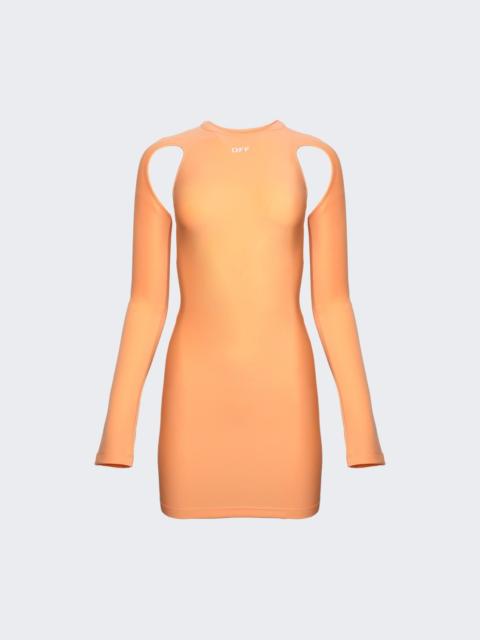 Off-White Sleek Long Sleeve Mini Dress Peach Orange