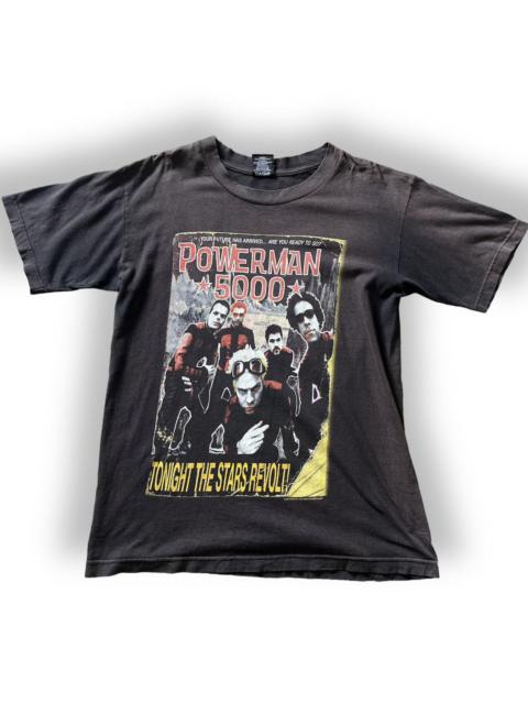 Vintage - Distressed Faded Black Powerman 5000 TShirt Copyright 1999