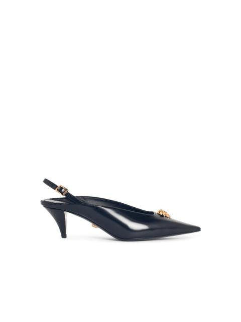 VERSACE Versace 'La Medusa' Black Leather Slingbacks Women