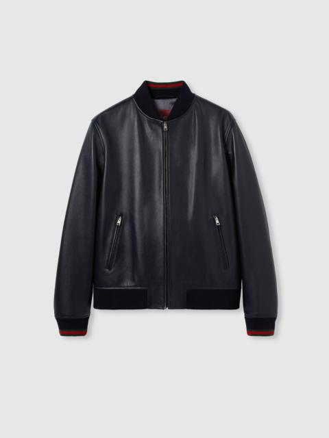 GUCCI Gucci Leather Zip Jacket