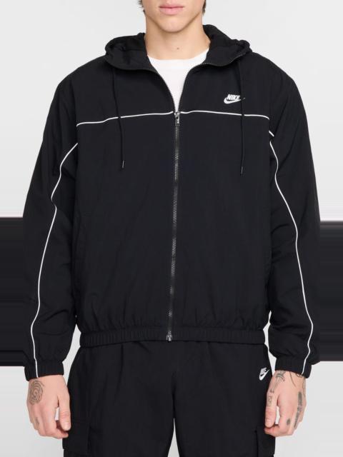 Nike Nike Club Hooded Jacket in Black/White at Nordstrom