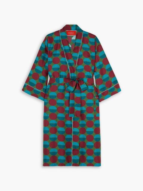 Other Designers Belted printed silk-twill robe
